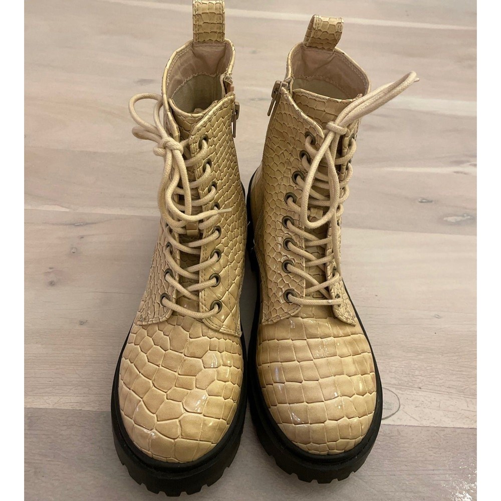 Urban Outfitters aligator skin combat Boots